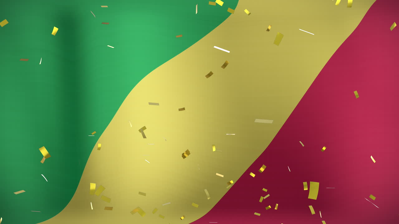 animación de confeti sobre la bandera del congo