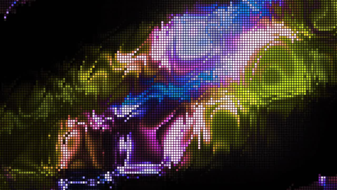 obras de arte pixeladas abstractas en colores vibrantes