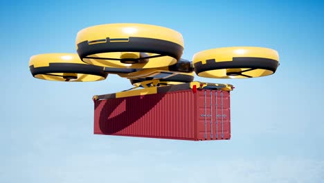 large cardo drone moves 40-foot container.