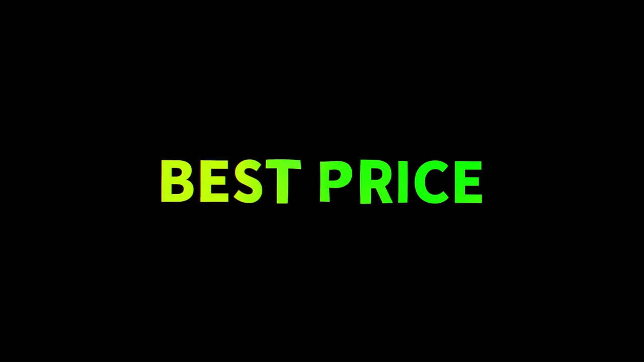Animated Best Price Text Graphic on Black Background