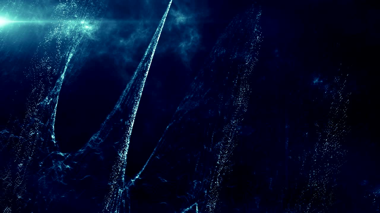 partículas de polvo azul abstracto luz bokeh títulos de movimiento bucle de fondo cinematográfico