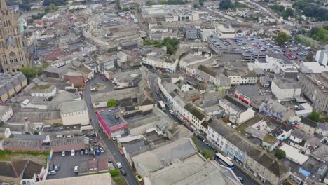 rooftop housing of truro cornwall england aerial