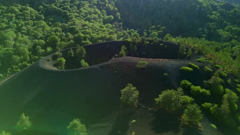 drone shooting over etna volcano  lateral craters