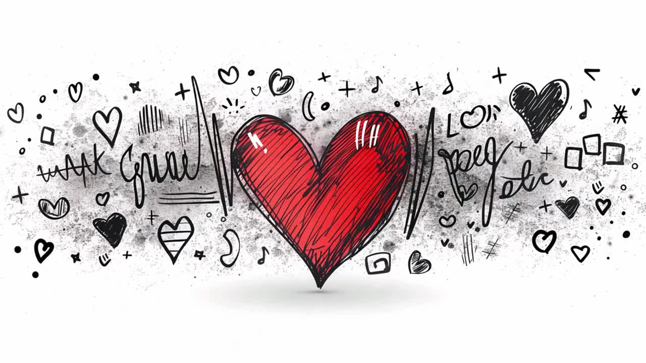 Heart Illustration with Doodles