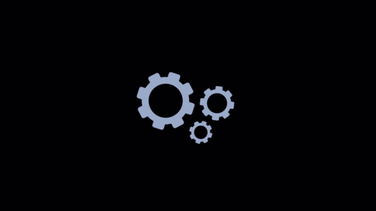 Rotating Gears Animation on Black Background
