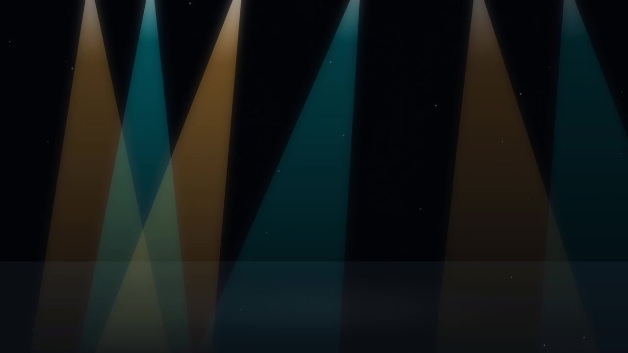 Stage Spotlights With Teal and Amber Beams on Dark Background