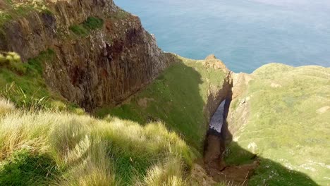 vista desde los acantilados del salto del amante en la península de otago cerca de dunedin, nueva zelanda