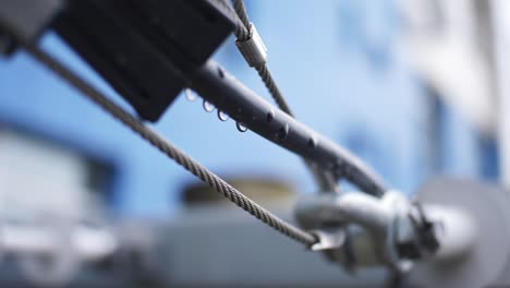 close-up of a crane or lifting mechanism part