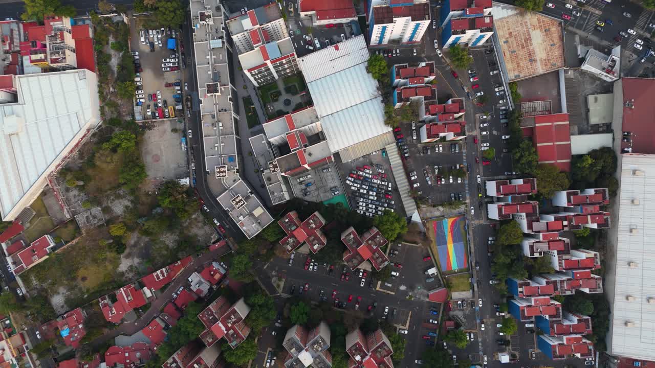 Overflying housing developments in Coyoacan, Mexico City