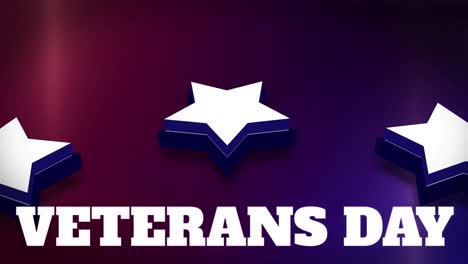 Animation-of-words-Veterans-Day-with-a-circle-of-white-stars-spinning-on-blue-and-red-background.-