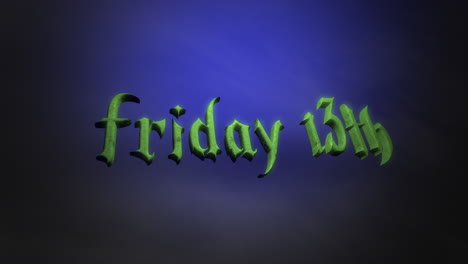 friday 13th with dark mystical blue fog and smoke in dark night sky