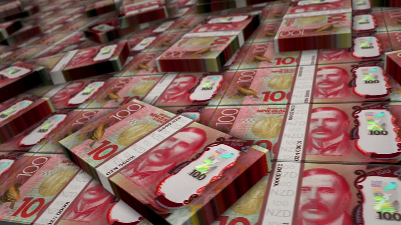 뉴질랜드 달러 돈 지폐  루프 애니메이션