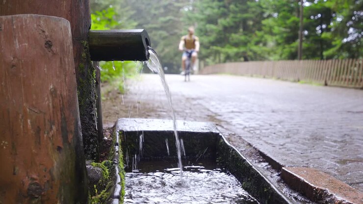 Acqua di sorgente naturale che scorre