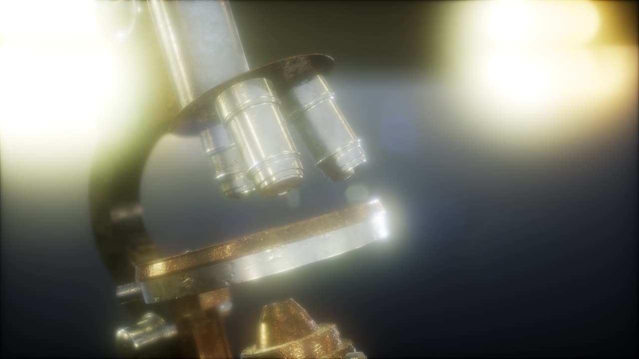 오래된 과학 실험실 현미경