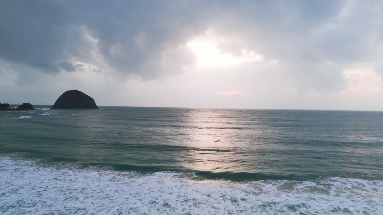 Aerial View Dolly of Beach and the Sea of Tuy Hoa.
