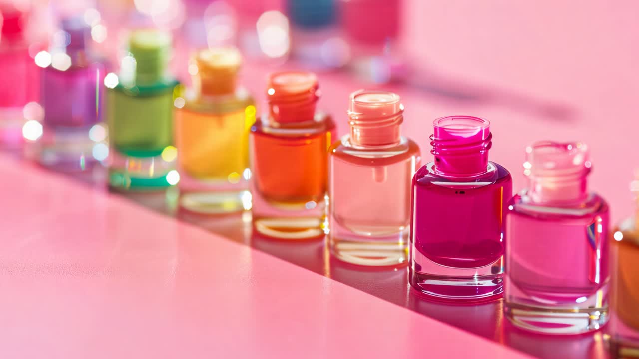 exhibición de esmalte de uñas colorido