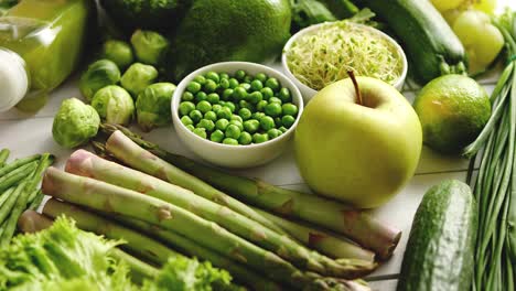 green antioxidant organic vegetables  fruits and herbs