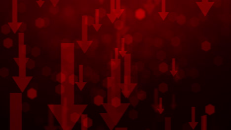 red downward arrows background