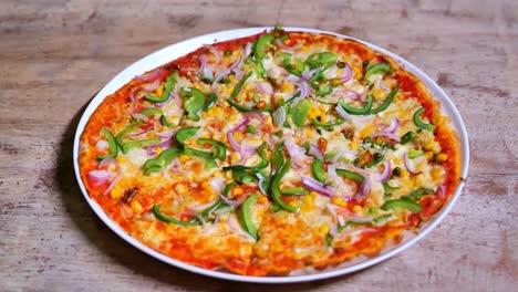 Zooming-Into-Catchy-Tasty-Italian-Pizza-With-Vegetables