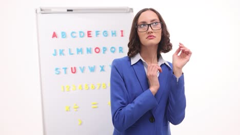 Teacher with Alphabet Board