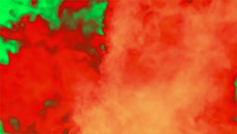 explosión y humo