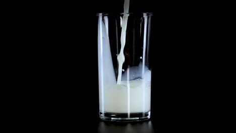 milk being poured into a glass