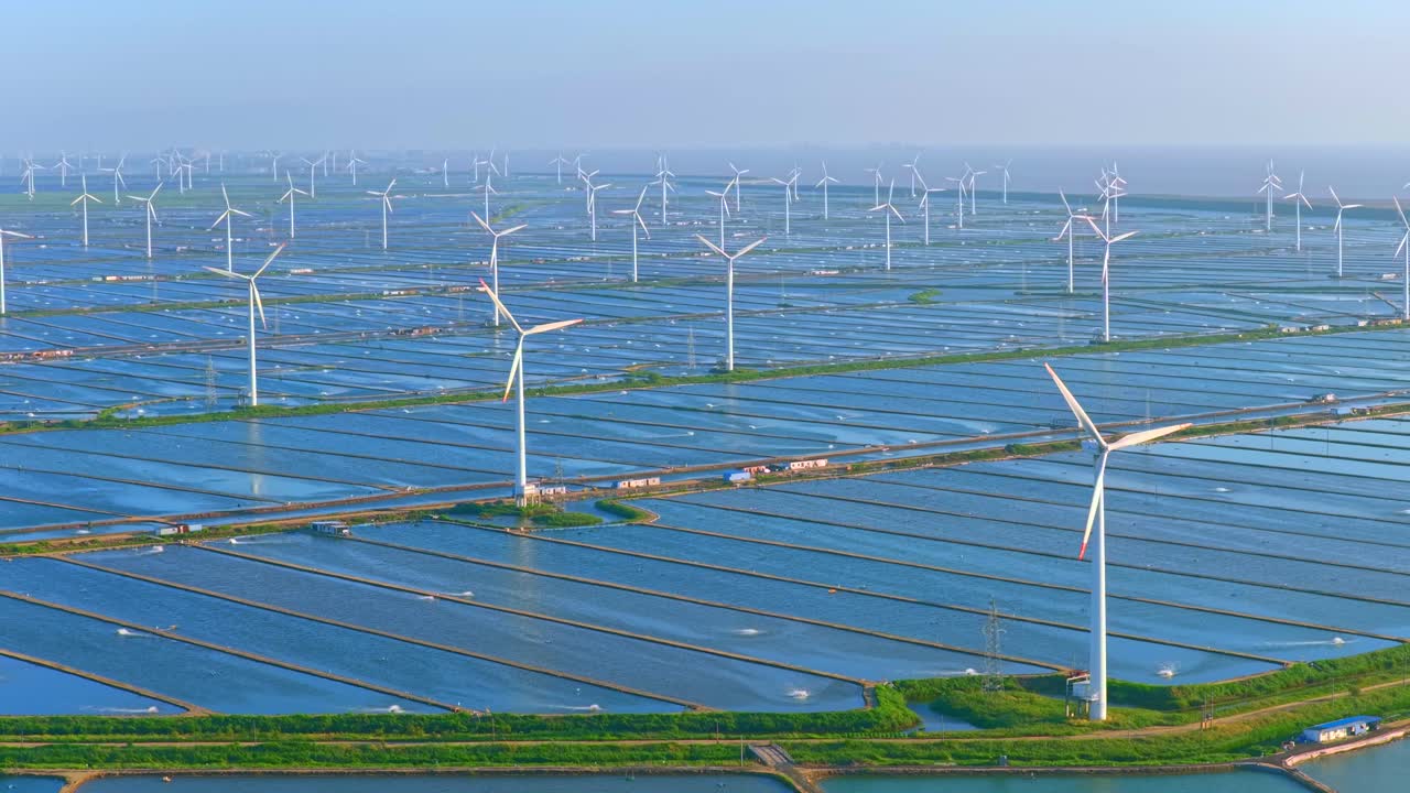 Aerial photography of wind turbines generating electricity, clean new energy, green energy, wind turbine power generation，Windmill for power generation