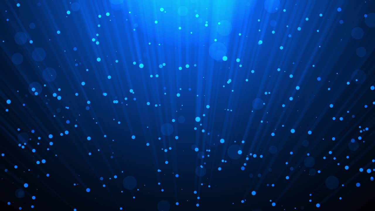 천천히 떨어지는 입자들이 빛과 그 결과로 발생하는 광선에 의해 조명되는 애니메이션 배경입니다.