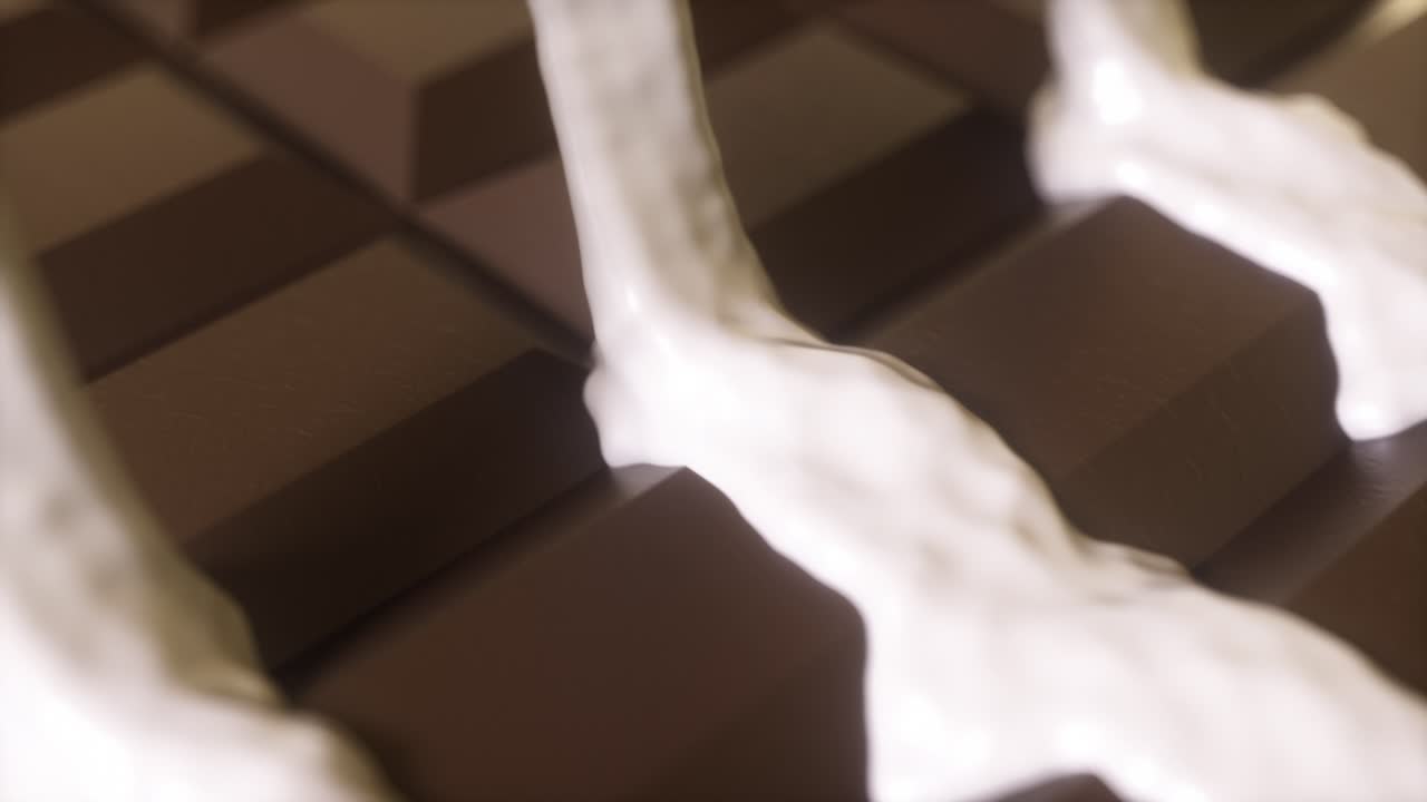 chocolate derretido en una barra de chocolate