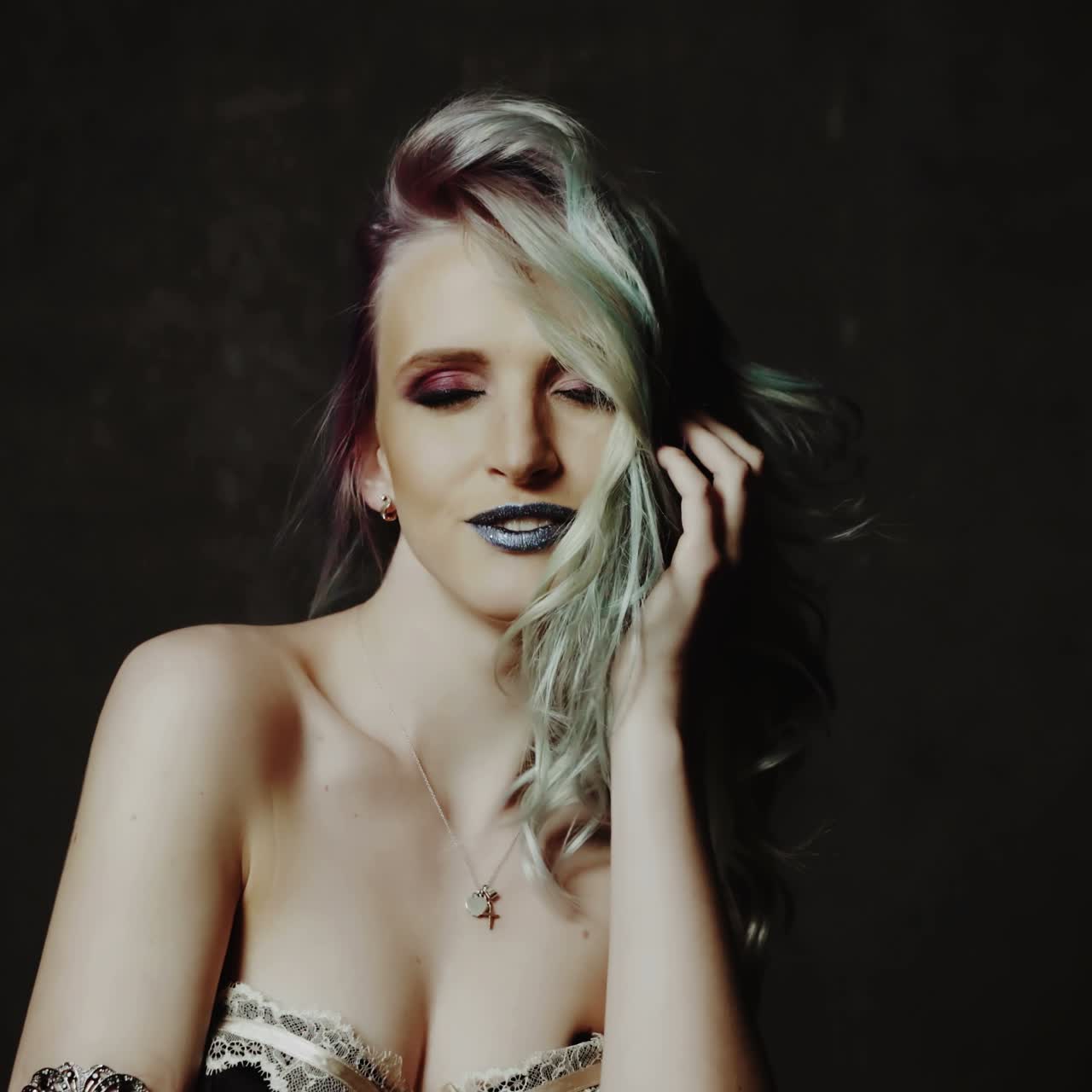 Portrait of a Beautiful Girl with Dyed Hair