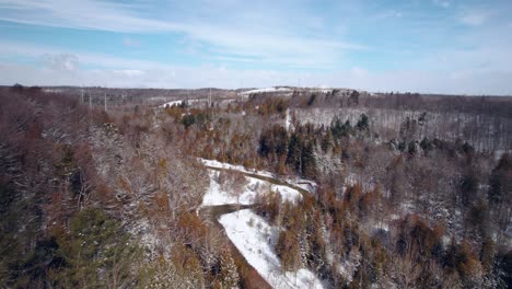 Fly-Over-Aerial-Reveal-of-winding-River-Valley