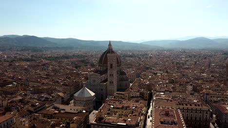 aerial shot - florence cathedral - duomo di firenze - italy