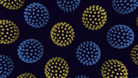 A-Group-Of-Blue-And-Yellow-Spheres