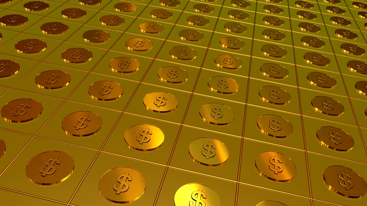 Coins gold background.