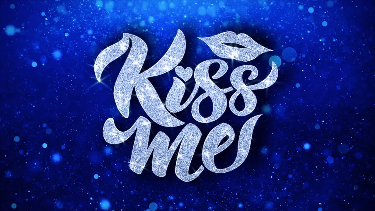 Kiss Me - Sparkling Text Graphic
