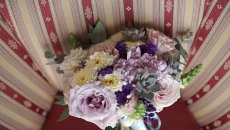 elegant pastel pink and purple wedding bouquet