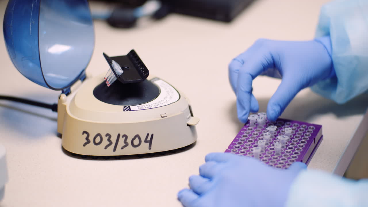 Doctor works in lab on cancer cure