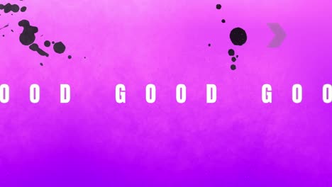animación de texto de buenas vibraciones sobre formas en fondo verde