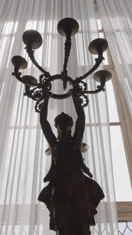 ornate bronze chandelier statue