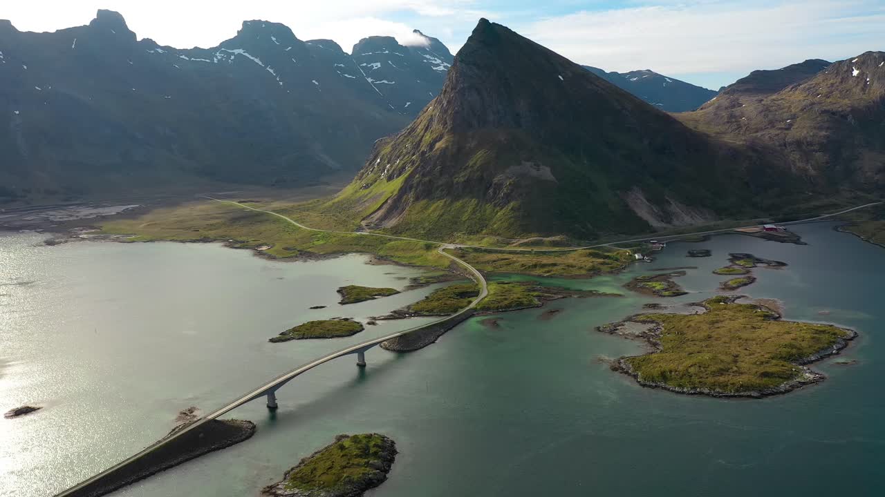 Fredvang Bridges Panorama isole Lofoten