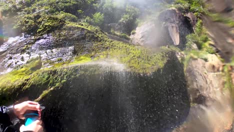 Beautiful-waterfalls-while-cruising-around-Milford-Sound-in-New-Zealand