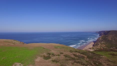 surf spot in the algarve, portugal. aerial shot