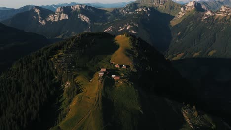 cute farmers village on a mountain top in the alps