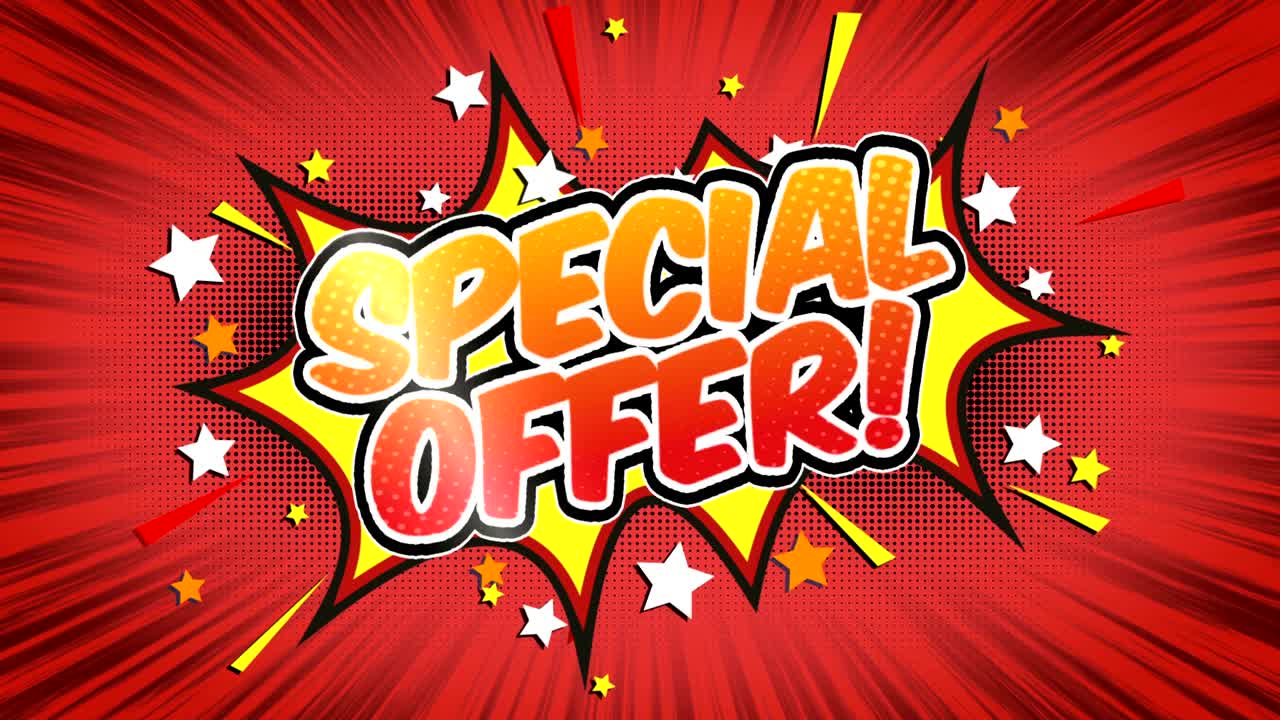 oferta especial - texto de estilo cómico
