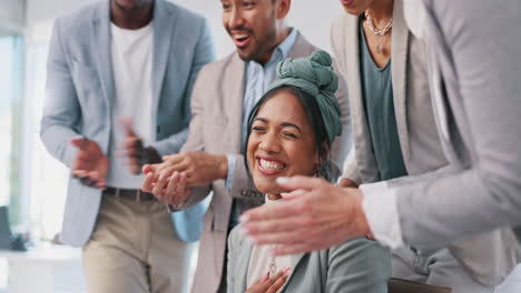 business, black woman and applause