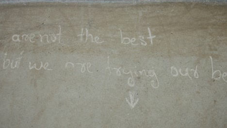 meaningful phrase writing by chalk