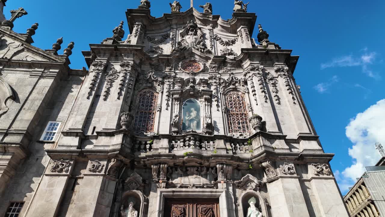 Ornate stone facade of São Francisco Church in Porto