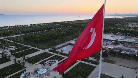 turkish flag sunset istanbul