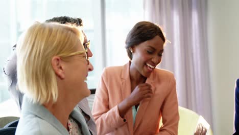 businesspeople having fun while working