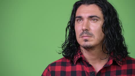 handsome hipster man thinking